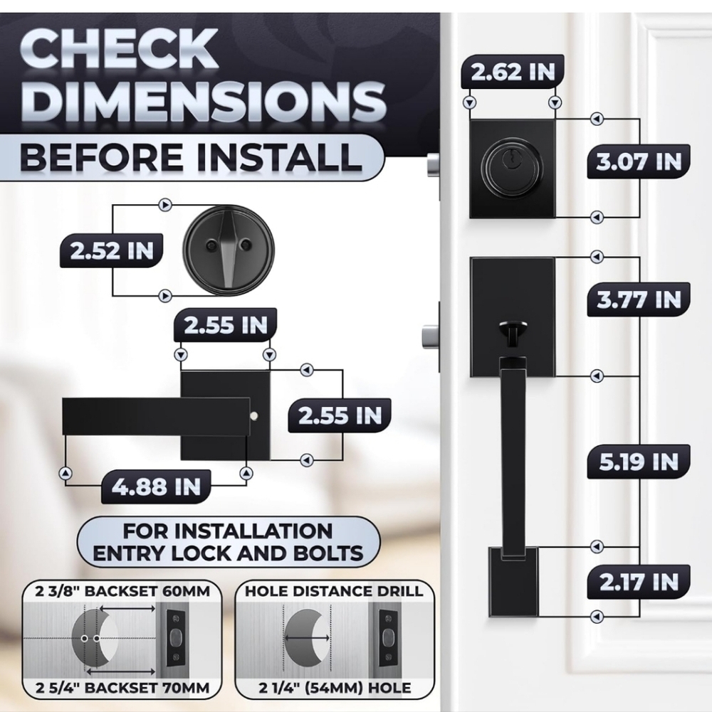 Front Door Lock Set - Picture 3 of 9